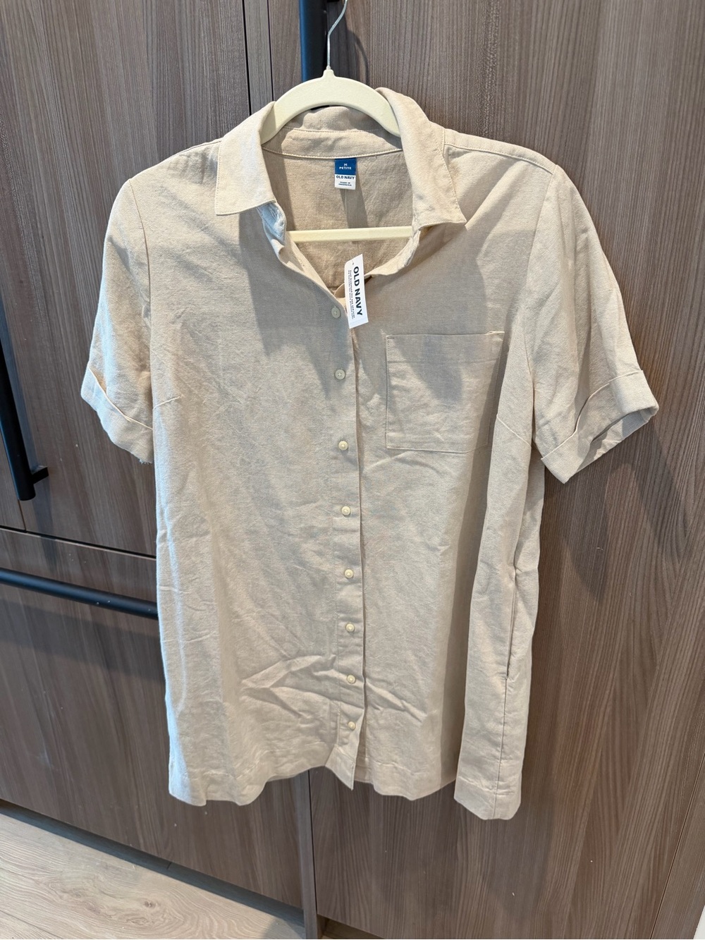 Old Navy Women’s Short-Sleeve Button-Up Dress - Beige